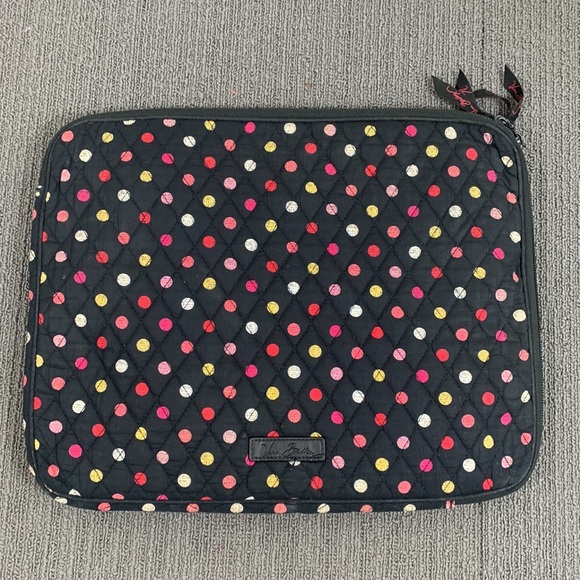 Vera Bradley Lighten up Laptop Tablet Sleeve Large Retired Havana Dots Quilted - Picture 4 of 17